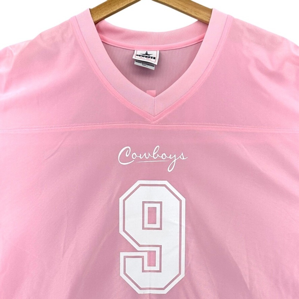 Dallas Cowboys Tony Romo Pink Jersey Womens Large #9 Cowboys For Her Football